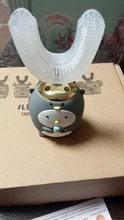 Cepillo de dientes eléctrico sónico para niños, 360 grados, de silicona, automático, Ultra sónico, recargable por USB, con dibujos animados