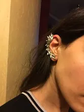 2021 nueva moda elegante Vintage Punk gótico para la oreja, de estrás de cristal brazalete de Clip de perno pendientes 1E321