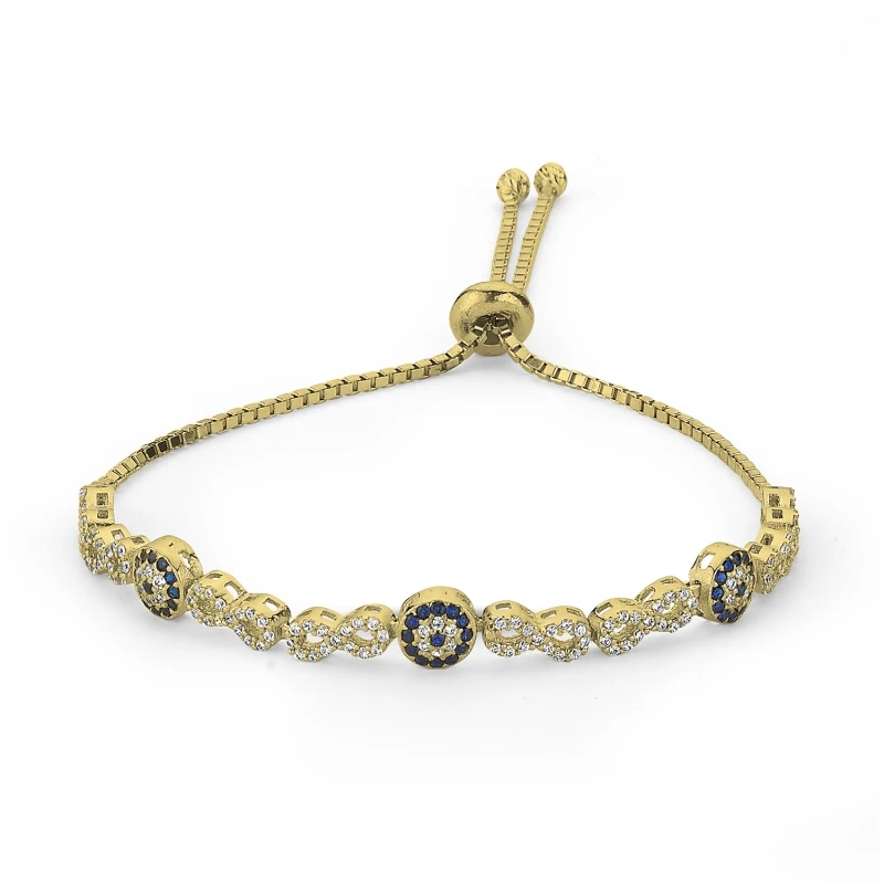 

Silver 925 Sterling Zircon Cubic Zirconia Infinity & Mesh Elevator Bracelet