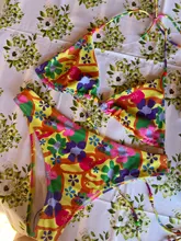 Backless Swimsuit Bikini-Set Biquini String Beach-Wear Print High-Cut Sexy Triangle Micro