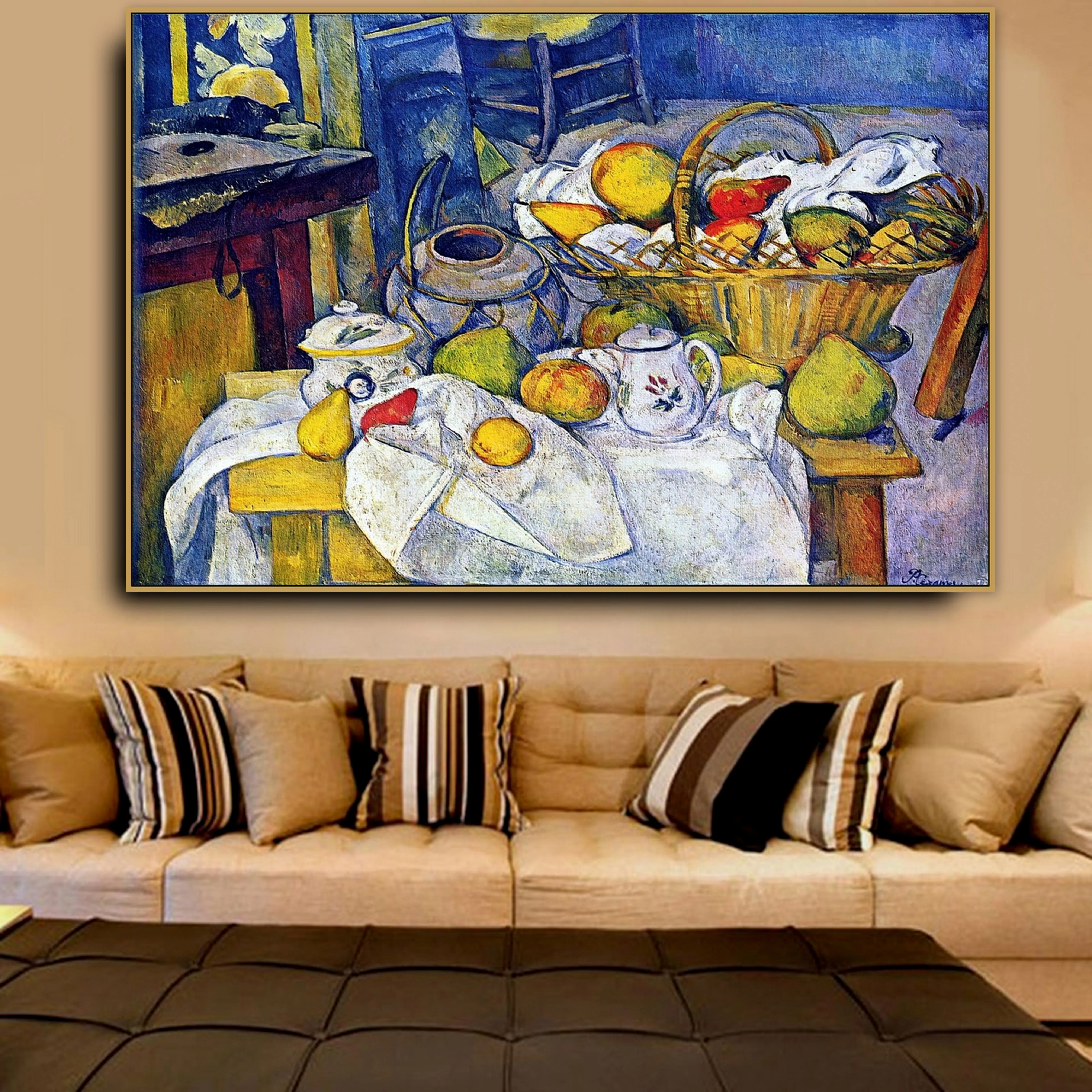 Paul Cezanne старый известный мастер художника натюрморт с корзиной холст живопись