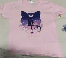 WVIOCE marinero Luna camiseta Harajuku de dibujos animados impreso mujeres negro Top Hip Hop mujer verano Streetwear de mujer con cuello redondo blanco