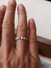 Anillos de dedo de corazón y arco iris para mujer, de bambú, plata de ley 925 auténtica, sortija de compromiso de boda, joyería