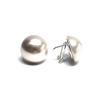 

Sterling silver earrings 925m half ball synthetic pearl 20mm. Omega woman