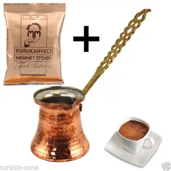 

Handmade Turkish Copper Coffee Pot Cezve Jezve Small FREE 100g TURKISH COFFEE
