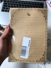 Papel de carta 8 hojas diseño de flores Vintage Letterhead letra Kraft marrón escritura letras de papel Pad dibujo boceto Pad papelería