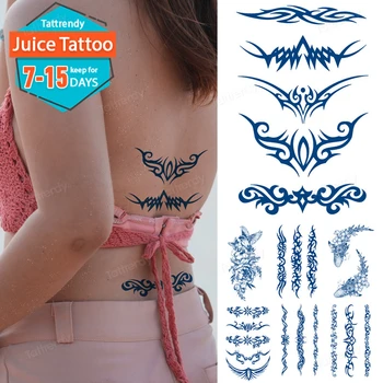 Succo di inchiostro tatuaggi Body Art duraturo impermeabile tatuaggio temporaneo adesivo vita Totem Tatoo luna farfalla braccio falso Tatto donna uomo