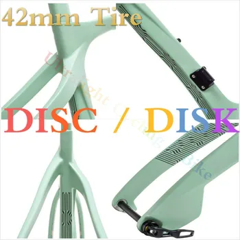 

Disc Gravel 42mm Tire Road Bike Frame 700c 650B Cyclocross Discolored Frames Carbon Fork Disk Brake Thru Axle 12*100mm 12*142mm