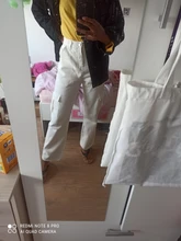 Weekeep-Pantalones vaqueros de cintura alta para mujer, ropa de calle recta para mujer, pantalones cargo de algodón 100% con bolsillos de retazos color azul