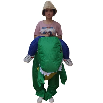 

Kids T-REX Costume Inflatable Dinosaur Children Girl Boy Costume Halloween Inflatable Party costume for Kids Brown Green Color