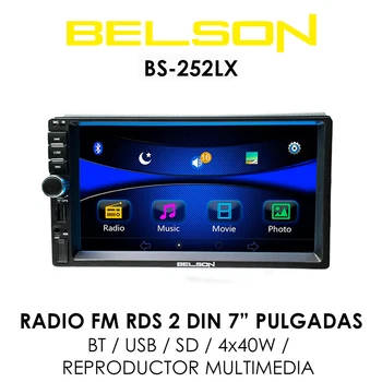 

Autorradio Belson BS-252LX, DIN 7 ”RADIO FM RDS BT, USB, SD,4x40W, media file player.