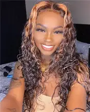 ALICE-pelucas de cabello humano rizado con malla frontal, cabello con cierre superior de cuero cabelludo de 150% de densidad, no Remy