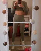 Gym Clothing Tracksuit Shirts Active-Wear Fitness Leggings Yoga-Set Seamless Long-Sleeve