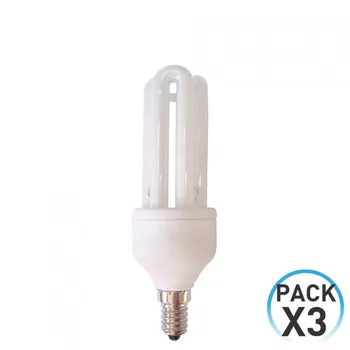 

Pack 3 CFL Bulbs Low Consumption 3U 11W E14 605lm 2700K 7hSevenOn