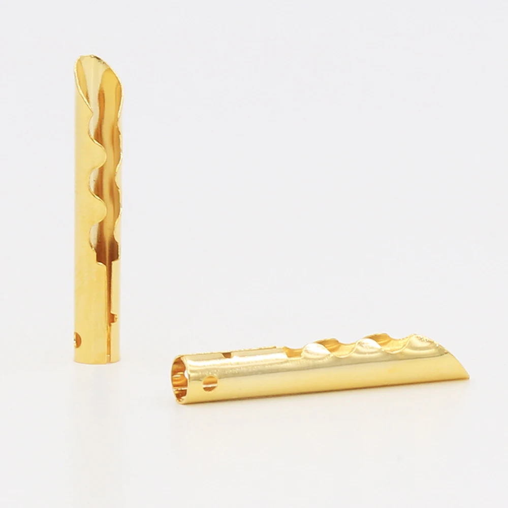 pces ouro tira cobre áudio bfa banana plug conector do cabo do orador
