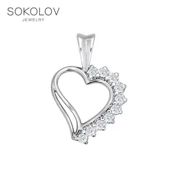 

SOKOLOV suspension of silver with fianitami fashion jewelry 925 women's male, pendants for neck women