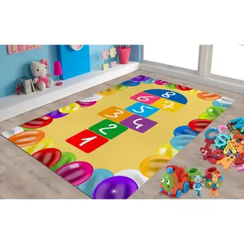 

BALOON and HOPSCOTCH Patterned Carpet ,Non Slip Floor Carpet,Teen's Carpet,Turkish Rug