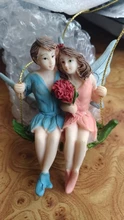 Couple Figurines Scene-Decoration Craft Swing Flower-Fairy Landscape-Pendant-Resin Romantic