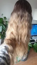 EASIHAIR-pelucas onduladas de cuerpo largo para mujer cabello sintético degradado, negro, marrón, Rubio, Cosplay, parte media Natural, resistente al calor
