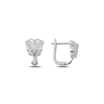 

Silver 925 Sterling Zircon Cubic Zirconia Butterfly J Children 'S Tag