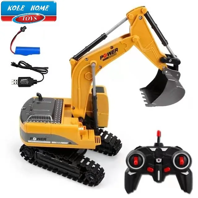 2.4G RC Excavator Electric Mini Remote Control Bulldozer 1:24 Alloy Plastic Engineering Car Truck Dump Crane Vehicle Toy For Boy 1