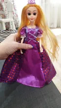 Muñecas de princesa Rapunzel para niños, conjunto para niñas, cuerpo móvil, belleza, largo y grueso pelo rubio, 30CM