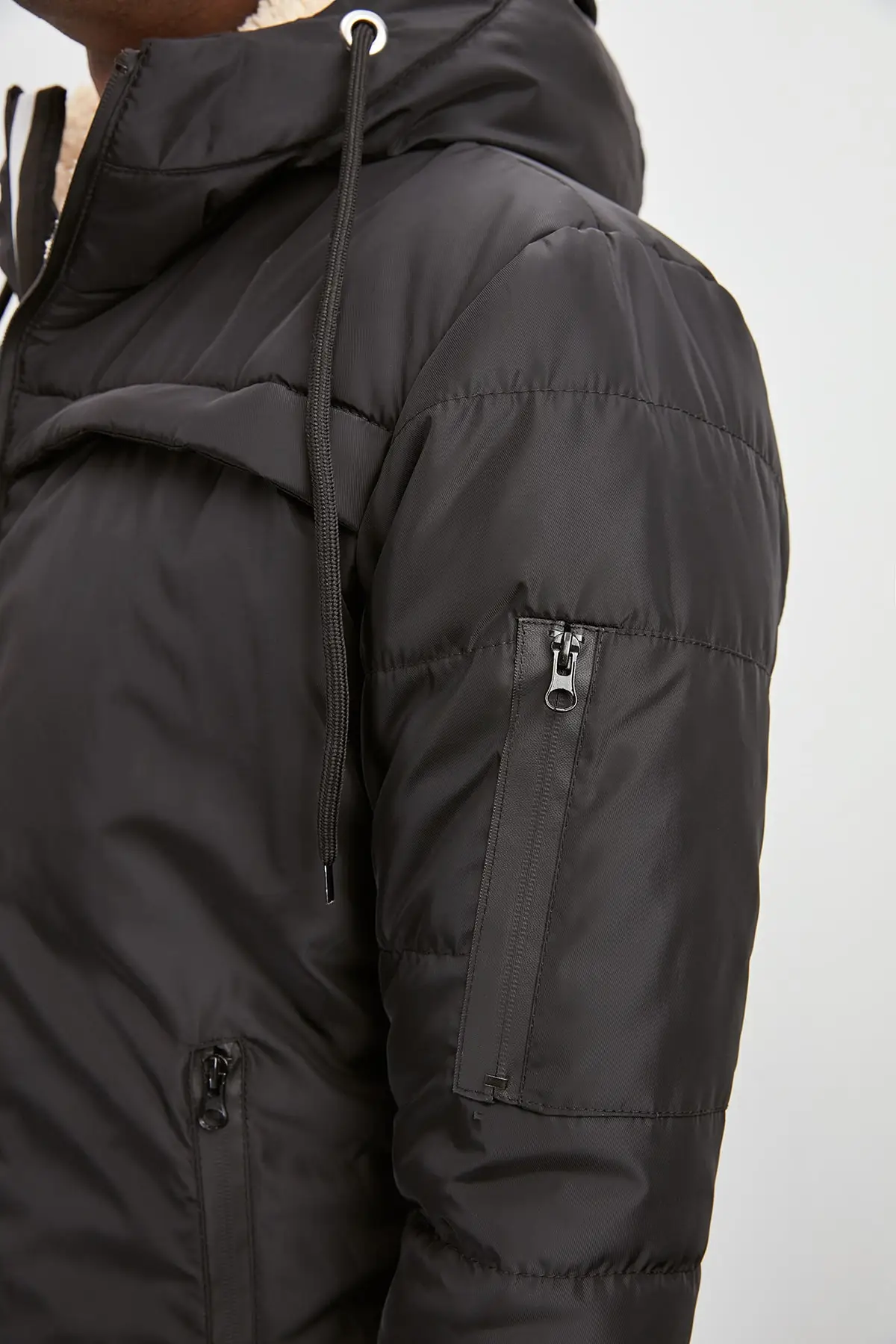 Trendyol мужской с капюшоном карманы передняя молния пальто TMNAW20MO0092