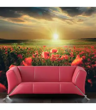 

Mural-poppy fields at dawn
