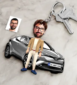 

Personalized Mr Toyota C-HR Figured Platter Wooden Cartoon Keychain