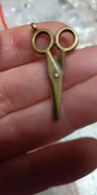 10 Uds. De colgantes de adorno con forma de tijeras hechas a mano, 2 colores, 16X33mm, decoración Vintage para joyería DIY