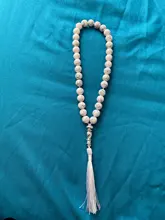 Colgante borla de cuentas para hombres y mujeres, piedra Natural de ágatas negras, 33 cuentas de oración, islámico, Tasbih musulmán, corario de Dios, joyería de meditación