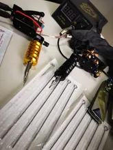 Kit de máquinas de tatuaje, pistola con fuente de alimentación de tinta, agarres para tatuaje, herramientas de arte corporal, conjunto completo de tatuaje, suministros de accesorios