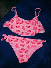 Girls Swimsuit Bikini-Sets Print Ruffle-Style Beach-Wear-St110mix Kids Cute 2--16year