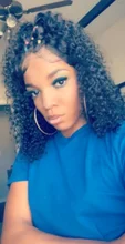 Peluca de cabello humano rizado de 13x4 para mujer, Frontal de encaje postizo, pelo negro brasileño predespuntado con Baay, Remy 150%