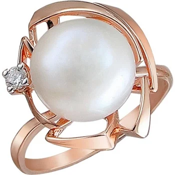 

Esthete ring with pearls and cubic zirconia silver with gilding