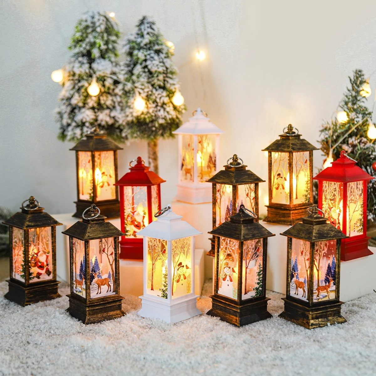 Christmas Lantern Light Merry Christmas Decorations for Home New Year Decor 2022 Fairy Light Christmas Tree Light Holiday Light