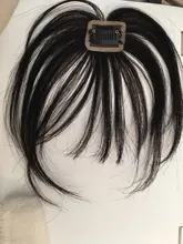 Halo Lady Beauty-flequillo de aire para mujer, cabello humano brasileño con Clip, flequillo, transparente, no remy, peluca de cabello de repuesto