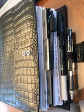 Moterm Luxe-planificador de anillos A5 con carpeta de anillos de 30mm, Agenda, organizador de granos Crocs, diario, Bloc de notas, cuaderno de bocetos