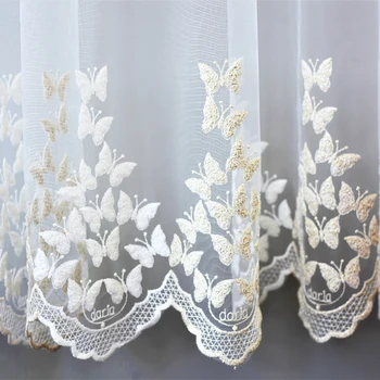 

Tulle butterfly transparent white, blue, purple, green to bedroom, living room, hall, kitchen, on the window