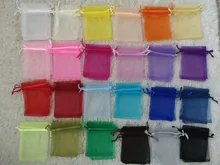 Bolsas de organza de decoración, embalaje para joyería, regalo o fiesta de boda, 7x9, 9x12, 10x15, 13x18CM, 24 colores, 50 unidades
