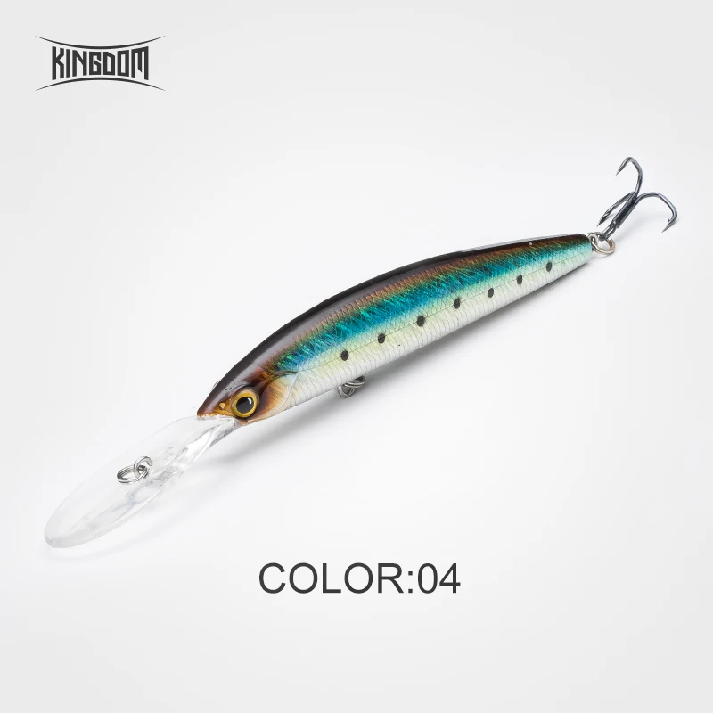 Kingdom Suspending Minnow Bait Wobblers Fishing Lure 100mm 13g/120mm 20g Jerkbait Artificial Hard Lure For Bass Pike Model 9505 - Цвет: Color 04