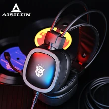Profissional led luz gamer fones de ouvido para jogos de computador fones de ouvido estéreo baixo ajustável pc com fio fone de ouvido com microfone presentes