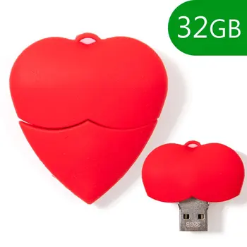

Cool®-USB flash Drive x32 GB silicone heart-external USB memory cap
