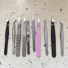 Pinzas para cejas de acero inoxidable, juego de 10 unidades, pinzas para el pelo, pinzas para recortar cejas, pinzas para extensiones de pestañas, utensilios de belleza para maquillaje