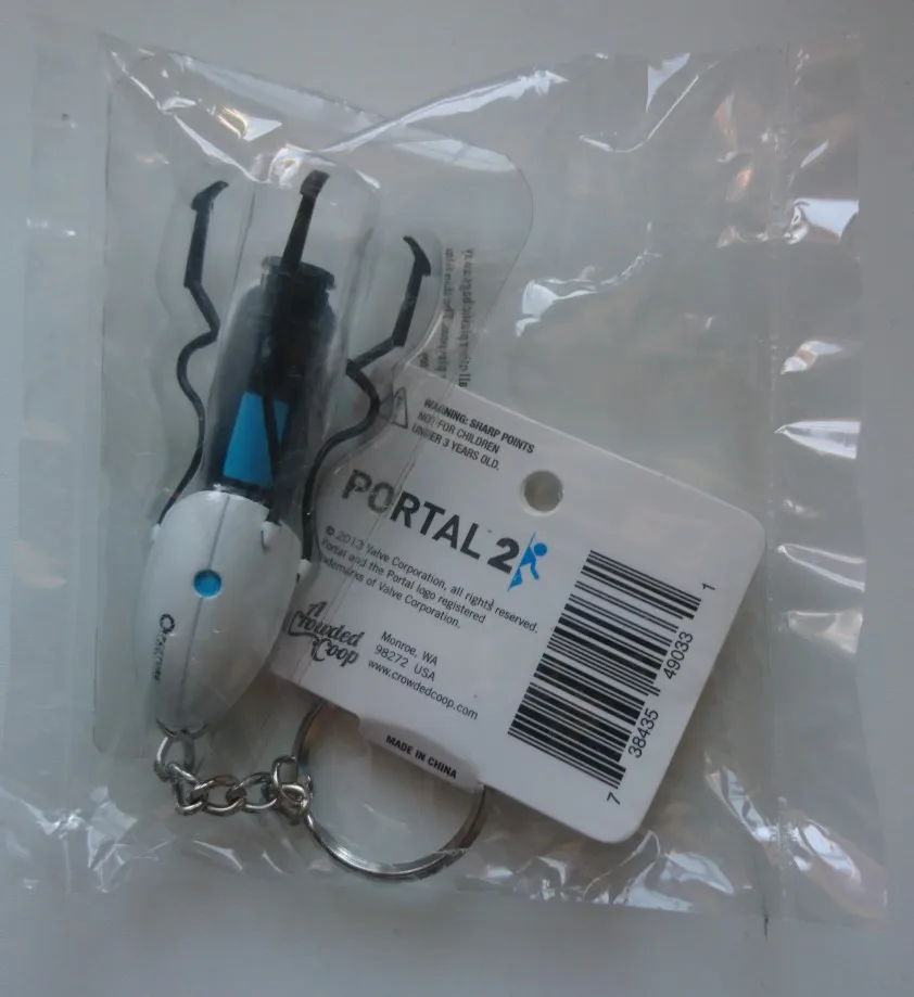 Portal Gun Key Chain Portal 2 Crowded Coop W/ Tag Official Vinyl Toy Gift 3"
