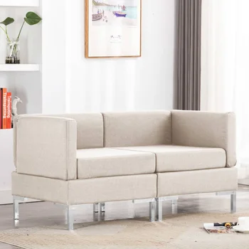 

Modular 2 PCs pillows fabric cream sofas corner sofas