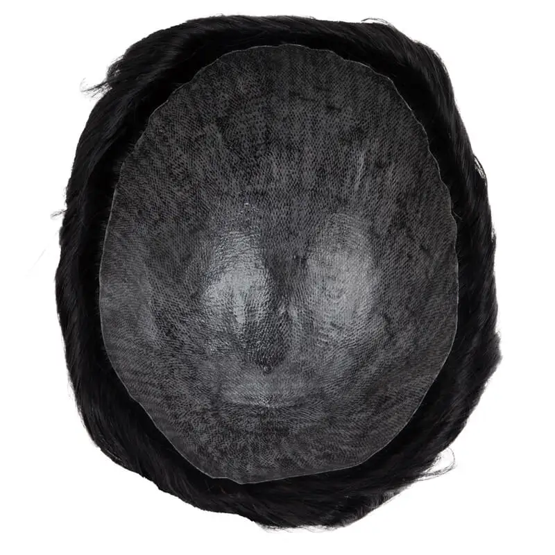 Male Hair Prosthesis 0.1mm Injection Skin Toupee Men  6” Wigs For Men 100% Human Hair  System Unit Men's Natural Hair Wig 6