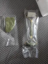 Gua Sha-masajeador de piedra Jade para cara, rodillo de Jade verde para estiramiento Facial, antiarrugas, 2/1 Uds.