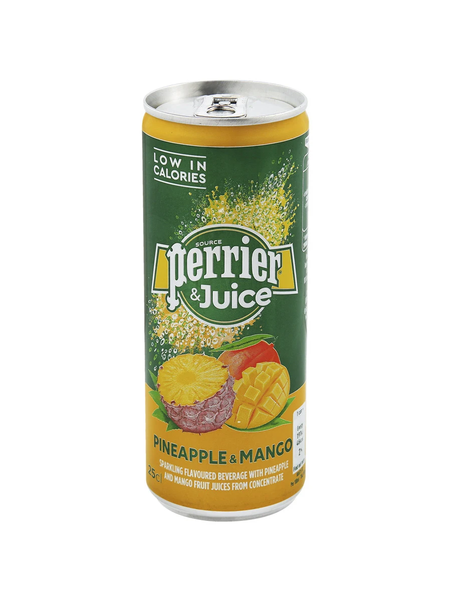Вода минеральная Perrier газированная со вкусом ананас манго 4 шт а/б по 250