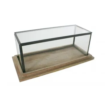 

Glass urn rectangular low. Measurements: 14X34X16 cm.